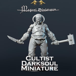 Darksoul Cultist Miniature | 32mm Printed Resin | by Magori Miniatures