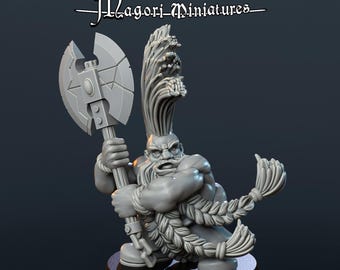 Dwarven Troll Slayer Miniature | Printed Resin | by Magori Miniatures