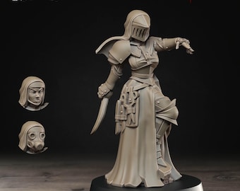 Sanctified Legion Remedios the Combat Medic Miniature | 32mm Printed Resin | Ashen Armies by Bite the Bullet