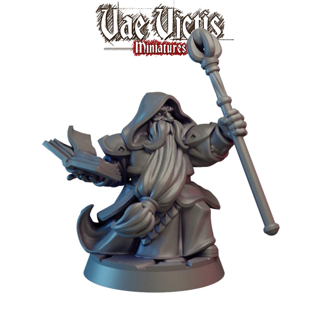 Wizard Devil Mini Dwarf Wizard Miniature | 32mm 28mm Resin Mini for D&D, Pathfinder ...