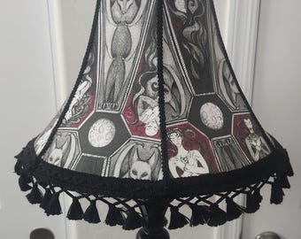 Gothic Vampire Lampshade | Coffin Bat Horror Decor Lighting