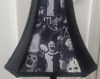 Terrifier Inspired Black & White Lampshade | Horror Fan Gift | Halloween Decor