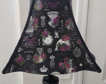 Gothic Rose & Skull Lampshade | Dark Academia Victorian Decor | Skull, Corset and Clock Design