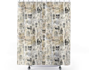 Anatomy Shower Curtain | Gothic, Dark Academia Bathroom Decor