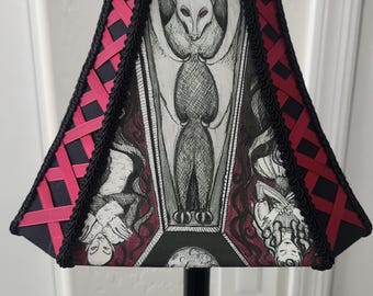 Gothic Vampire Lampshade | Coffin Bat Horror Decor Lighting