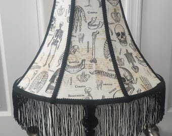 Anatomy Lampshade | Gothic Lamp | Skeleton and Bone Decor