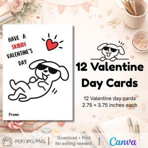 Tarjetas de San Valentín con Slang, Tarjetas para el salon de clases con Tema de Perro, Descargables, Six Seven, Valentín para Adolescentes