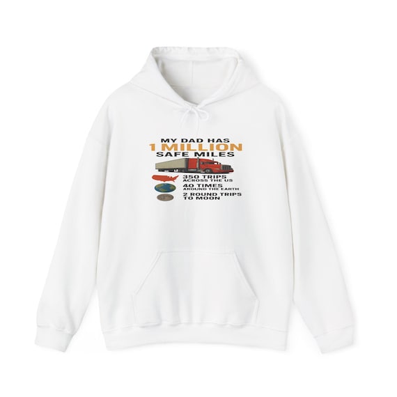 My Dad Has 1 Million Safe Miles Hoodie | Vintage Truck Mileage Graphic