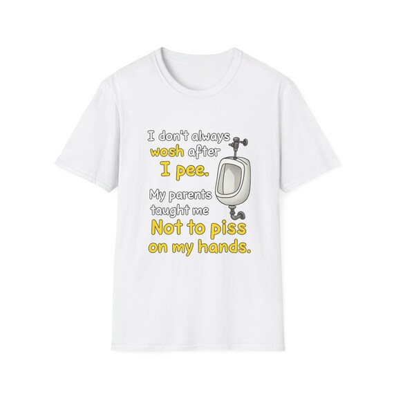 Funny Urinal Graphic T-Shirt | Bathroom Humor, I Don't Always Wash After I Pee