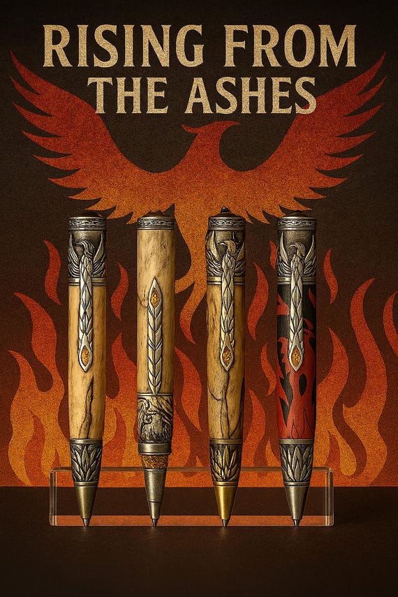 Custom made themed pens of Phoenix Rising