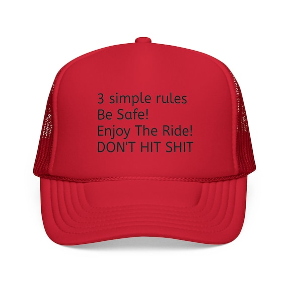 3 Simple Rules Don't Hit Shit Trucker Cap | Embroidered Mesh Hat