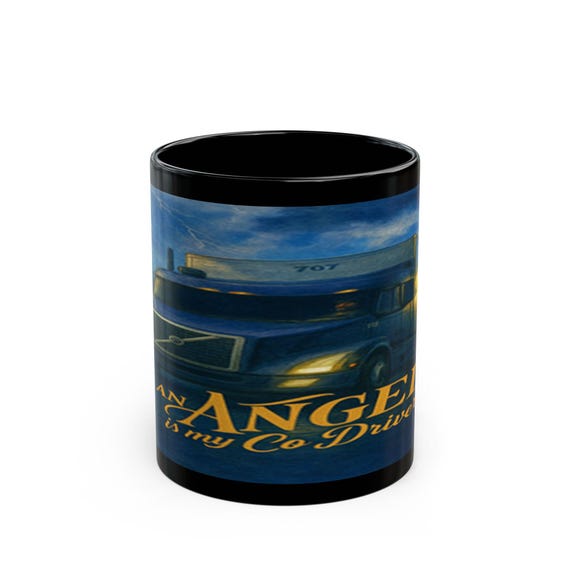 Guardian Angel Trucker design Mug | Black 11oz or 15oz