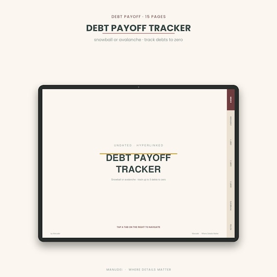 Debt Payoff Tracker Digital | Snowball Avalanche Method PDF | GoodNotes Notion iPad Planner | Finance Download