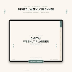 Agenda settimanale digitale senza data / Compatibile con GoodNotes, Notion e iPad / Organizzatore PDF con collegamenti ipertestuali