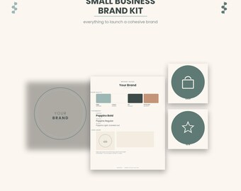 Small Business Brand Kit | Logo, Instagram Highlights, Business Card & Content Planner | Instant Download