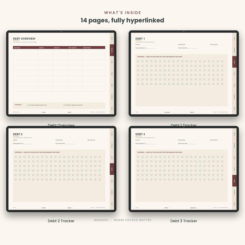Debt Payoff Tracker Digital | Snowball Avalanche Method PDF | GoodNotes Notion iPad Planner | Finance Download image 2