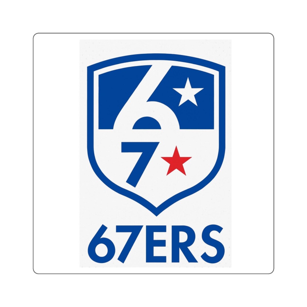 67 Rafter Logog 67ers Logo Square Sticker | Blue Red Shield Number 67 Sports Decal - Etsy