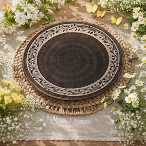 Handgjord keramisk tallrik rustik inredning, bohemisk köksfat, ukrainsk keramiktallrik (21 cm)