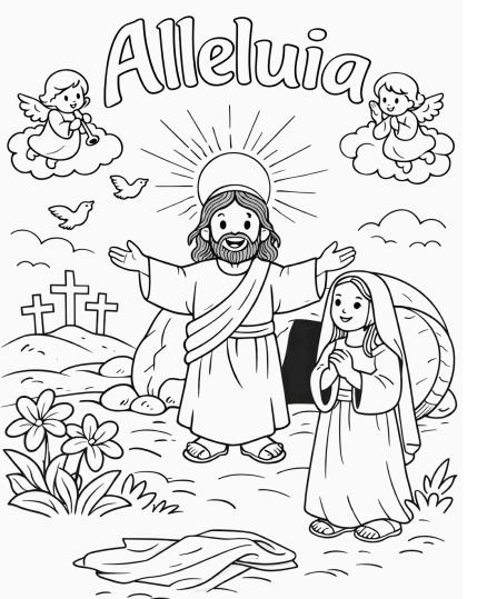 Resurrection Coloring Page - Etsy