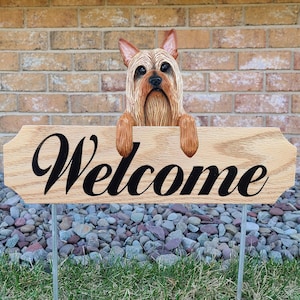 Silky Terrier Topper Garden Sign