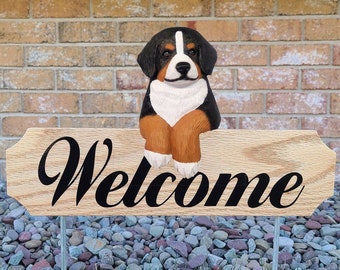 Bernese Mountain Dog Puppy Topper Garden Sign