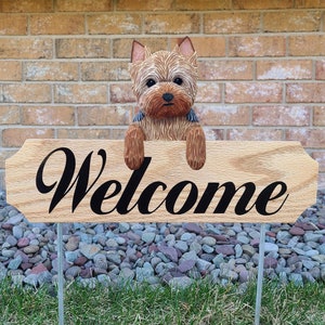 Yorkshire Terrier Puppy Clip Topper Garden Sign