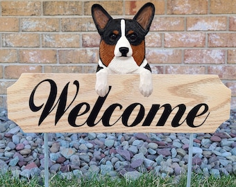 Welsh Corgi Pembroke Topper Garden Sign - Multiple Colors Available