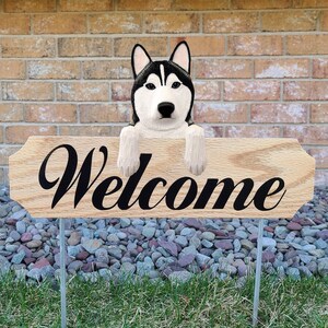Siberian Husky Topper Garden Sign - Multiple Colors Available