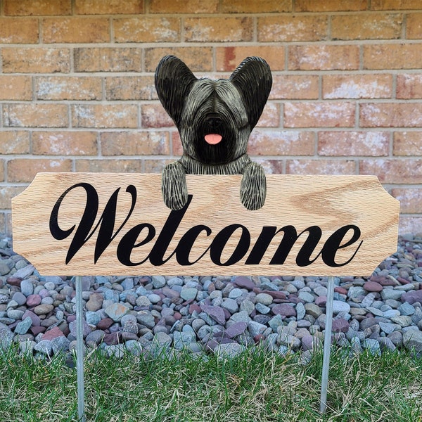 Skye Terrier Topper Garden Sign - Multiple Colors Available