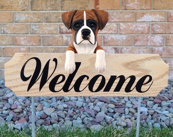 Boxer Topper Natural Ear Garden Sign - Multiple Colors Available