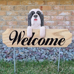 Bearded Collie Topper Garden Sign