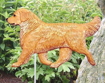 Garden Lawn Yard Decoration animal dog Retriever sheet metal pick stake NEW