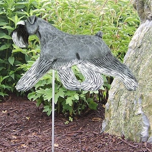 Schnauzer Garden Stake (Natural) - Multiple Colors Available -