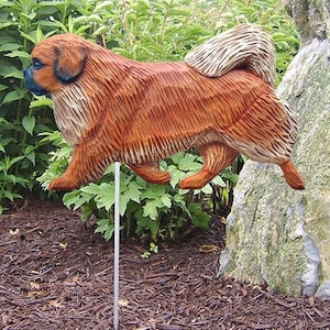 Tibetan Spaniel Garden Stake - Multiple Colors Available