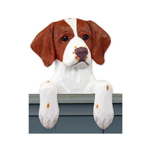 Brittany Spaniel Resin Door Topper or Shelf Sitter - Multiple Colors Available