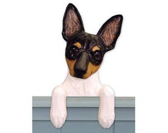 Toy Fox Terrier Resin Door Topper or Shelf Sitter - Multiple Colors Available