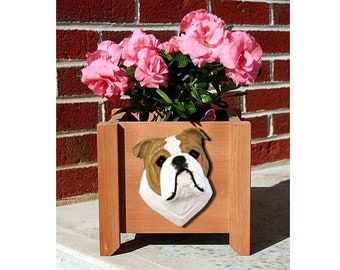 English Bulldog Planter Box - Multiple Colors Available