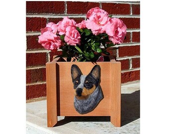 Australian Cattle Dog Planter Box - Multiple Colors Available