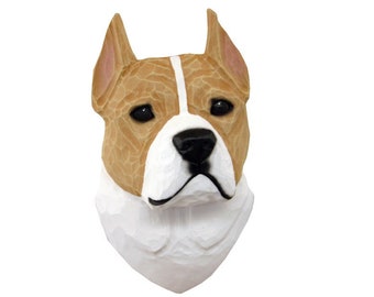 American Staffordshire Terrier Head Study  Sculpture Wall Hanging