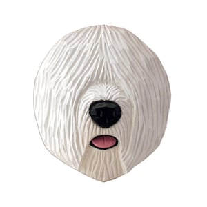 Old English Sheepdog Head Study Wall hanging