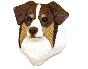 Australian Shepherd Dog Small Head Study Wall Hanging - Multiple Colors Available