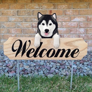 Alaskan Malamute Topper Garden Sign - Multiple Colors