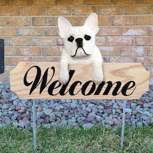 French Bulldog Topper Garden Sign