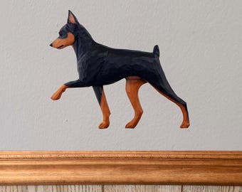 Arte de pared con la imagen de un Pinscher miniatura (perro en movimiento) - Varios colores disponibles