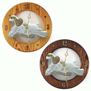 American Cocker Spaniel Wall Clock Working Solid Oak Clock Multiple Colors Available Buff Parti