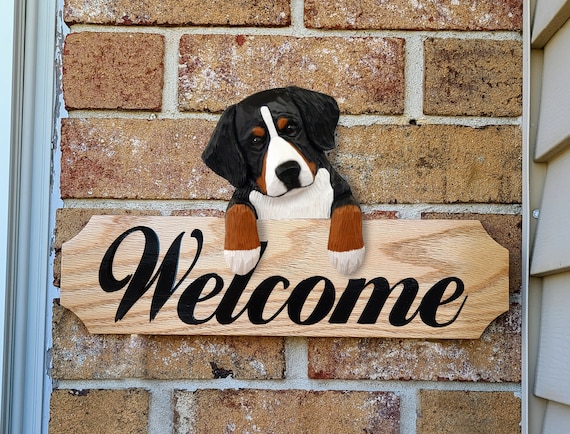 Bernese Mountain Dog Mailbox Topper – Powder Coated Steel Sign With Mounting Hardware – Made In USA
