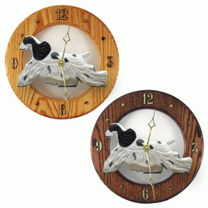 American Cocker Spaniel Wall Clock Working Solid Oak Clock Multiple Colors Available Black Parti