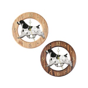 English Cocker Spaniel Oak Wall Clock - Multiple Colors Available - Choice of Light or Dark Oak