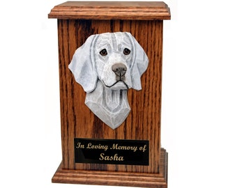 Weimaraner Memorial Urn- Engraving Not Included