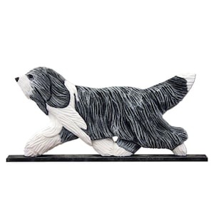 Adorno para perro Bearded Collie DIG (perro en movimiento) - Varios colores disponibles